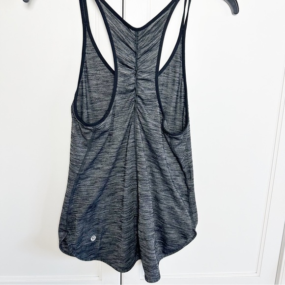 Lululemon Sz 6 What The Sport Ruched Racerback Singlet Tank Top Gray/Black - Picture 5 of 13